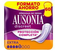 Ausonia Discreet Compresas Extra, Pack de 60,Para Pérdidas De Orina Para Mujer, Protección Completa*, Discreción Increíble