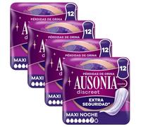 Ausonia Discreet Compresas Maxi Noche Pérdidas Orina Mujer 4x12 uds