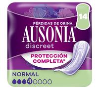 Ausonia Discreet Compresas, Normal, Pack de 14, Para Pérdidas De Orina Para Mujer, Protección Completa*, Discreción Increíble