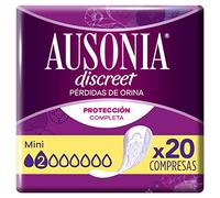Ausonia Discreet - Compresas para pérdidas de orina mini para vejigas hiperactivas x 20