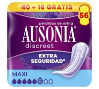 Ausonia Discreet Maxi, 56 Compresas Incontinencia Mujer (Pack de 2) | Compresas Incontinencia Mujer para Pérdidas de Orina, Protección Completa, Extra Segura y Discreta