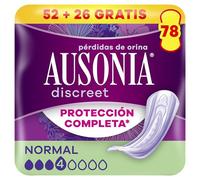 Ausonia Discreet Normal, 78 Compresas Incontinencia Mujer (Pack de 2) | Compresas Incontinencia Mujer para Pérdidas de Orina, Protección Completa y Discreción