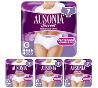 Ausonia Discreet Pants Compresas Incontienencia Mujer, 7 Unidades, Braguitas para Pédidas de Orina - Talla G, Blanco (Paquete de 4)
