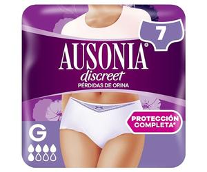 Ausonia Discreet Pants Compresas Incontienencia Mujer, 7 Unidades, Braguitas para Pédidas de Orina - Talla G, Blanco
