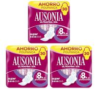 Ausonia Ultrafina Super Compresas Con Alas 30 Unidades (Paquete de 3)