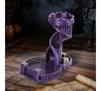 AUSPDICE Torre de dados de castillo y bandeja, rodillo de dados retro DND | Decoración de mesa de fantasía y accesorio de juego de rol para mazmorras y dragones, noches de juegos de mesa y campañas