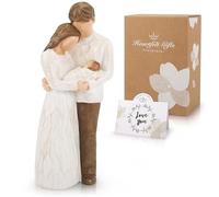 Auspicious beginning Figura de madre padre e hijo, figuras de familia para padres, figuras decorativas para padres y madres, nueva figura de ascensor, regalos conmemorativos, pequeñas figuras