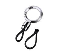 AuspicoJoy Car Key Chain para Hombres Y Mujeres con Anillo Metálico Anti Pérdida Accesorio para Llaves de Motocicleta Llavero en Aleación de Zinc Funcio, Plata Redonda