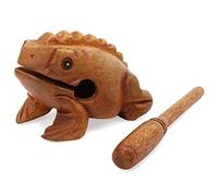 Aussel Guiro rana que croa de madera con martillo, Instrumento musical de sonido bloque, Feria de Instrumentos de percusión Comercio (12.7CM)
