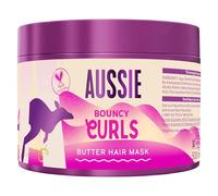 Aussie Bouncy Curls Mascarilla para el pelo 500ml Desenreda, Nutre e Hidrata Profundamente el Pelo Ondulado y Rizado. Enriquecida con Aceites de Jojoba, Coco y Macadamia. Vegana y CrueltyFree