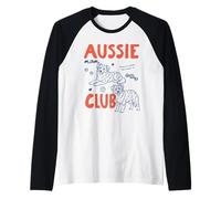 Aussie Mom Club Australian Shepherd Dog Owner Mothers Day Camiseta Manga Raglan