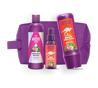 Aussie Set De Regalo SOS Repair - Repair & Revive Champú 300ml + Heat Defence Spray 100ml + 1 Minute Miracle Rescue Mascarilla 250ml, Ayuda a Reparar el Pelo Seco y Dañado, 100 Horas de Hidratación