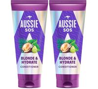 Aussie SOS Blonde & Hydrate Acondicionador 200ml Para Pelo Decolorado, Con Mechas Y Canas. Desenreda Y Suaviza Mientras Proporciona Hidratación Al Cabello Rubio Y Canoso Propenso A La Sequedad