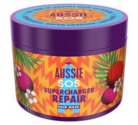 Aussie SOS Supercharged Repair Hair Mask 500ml para cabello seco y dañado. Ayuda a reparar y proteger contra daños, dejando el cabello suave, liso e hidratado durante 100 horas. Fórmula vegana