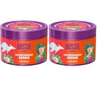 Aussie SOS Supercharged Repair Mascarilla Capilar 500ml Para Pelo Seco Y Dañado. Ayuda A Reparar Y Proteger El Cabello Dañado, Dejándolo Suave, Liso E Hidratado Durante 100 Horas. Fórmula Vegana