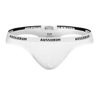 aussieBum Cotton Men's Essential Thong | Contour Pouch G-String Men Tanga | Supersoft Underwear, Blanco, M