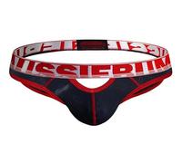 aussieBum RIOT 2.0 - Ropa interior para hombre con correa de hombro o bragas | Tejido de malla para ventilación | Bolsa de contorno, Jock Negro, L