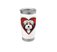 Aussiedoodle - Refugio de rescate con forma de corazón para cachorros Vaso térmico de acero inoxidable de doble pared