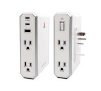 Austere V Series - Cargador de pared para electrodomésticos, 4 tomas de corriente, protector de sobretensión, tira de alimentación para cocina, 2 USB y 20 W, filtro EMI/RFI, 5 años de garantía de