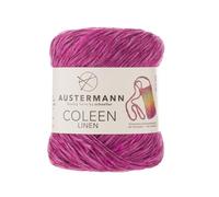 austermann Coleen Linen de hilo mixto de lino de alta calidad, hilo de verano transpirable y ligero, ideal para punto y ganchillo, 120 m, 50 g, 05 - Cyclam