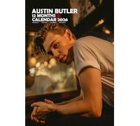 Austin Butler, calendario 2026, A3, encuadernado con alambre, a todo color, paquete de pegatinas de calendario.