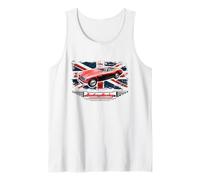 Austin-Healey 3000 - Coche Deportivo Retro con Bandera del Reino Unido Camiseta sin Mangas