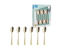 Austin - Juego de 6 cucharas moka espresso dorado mate