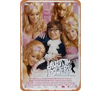 Austin Powers: International Man of Mystery 1997 - Cartel de metal retro para decoración de pared, 30,5 x 20,3 cm, aspecto vintage