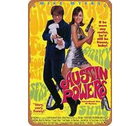 Austin Powers International - Póster de película de hombre misterioso, retro, letrero de metal vintage para placa, cafetería, bar, hogar, decoración de pared, letrero artístico, regalo, 12 x 8