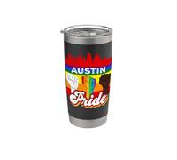 Austin Pride Rainbow Gay Pride Flag Funny LGBT Vaso térmico de acero inoxidable de doble pared