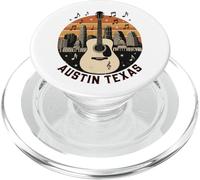 Austin Texas Guitarra Horizonte Retro Música Arte PopSockets PopGrip para MagSafe