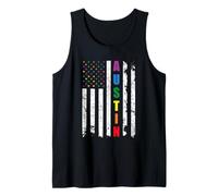 Austin Texas LGBTQ Gay Pride Month American Flag Rainbow Camiseta sin Mangas