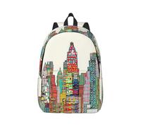 Austin Texas - Mochila de lona para laptop, correas ajustables, vintage, casual, escuela, viajes, trabajo al aire libre, camping, Black, S