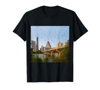 Austin Texas Murciélagos Ladybird Lake Congress Avenue Bridge Camiseta gráfica económica