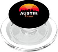 Austin Texas State USA Vintage Sunset Retro City Skyline PopSockets PopGrip para MagSafe