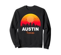 Austin Texas State USA Vintage Sunset Retro City Skyline Sudadera
