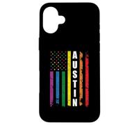 Austin Texas Us American Flag Rainbow Gay LGBT Pride Month Carcasa para iPhone 16 Plus