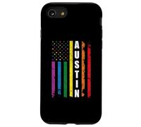 Austin Texas Us American Flag Rainbow Gay LGBT Pride Month Carcasa para iPhone SE (2020) / 7/8