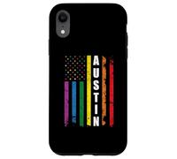 Austin Texas Us American Flag Rainbow Gay LGBT Pride Month Carcasa para iPhone XR