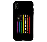 Austin Texas Us American Flag Rainbow Gay LGBT Pride Month Carcasa para iPhone XS MAX