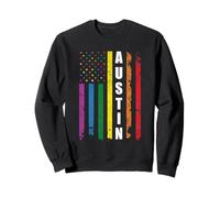 Austin Texas Us American Flag Rainbow Gay LGBT Pride Month Sudadera