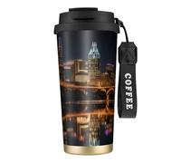 Austin Texas3 - Taza de café de viaje aislada con tapa, a prueba de fugas, para bebidas frías y calientes