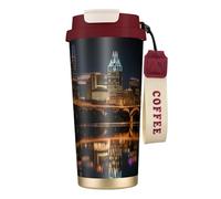 Austin Texas3 - Taza de café de viaje aislada con tapa, a prueba de fugas, para bebidas frías y calientes