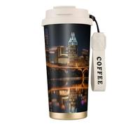 Austin Texas3 - Taza de café de viaje aislada con tapa, a prueba de fugas, para bebidas frías y calientes