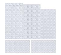 AUSTOR 232 piezas de almohadillas adhesivas transparentes para parachoques de muebles, 4 formas para puertas, armarios y cajones. AUSTOR 232 piez