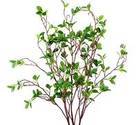 AUSTOR Tallos de vegetación Artificiales de 45 Pulgadas, Ramas de ficus sintéticas, Ramas de eucalipto sintético, arbustos Verdes Falsos, Tallos de Ramas de ficus para Relleno de jarrón, decoración
