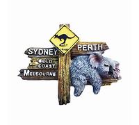 Australia 3D Street Sign Koala Refrigerador imán resina recuerdos de viaje, hecho a mano para el hogar y la cocina decoración Australia imán para nevera colección regalo