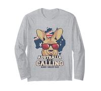 Australia Canguro Australia está Llamando y Debo IR de Viaje Manga Larga