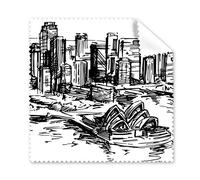 Australia City Landmark Sydney Opera House - Limpiador de Pantalla para Gafas de boceto, Gamuza de Limpieza, 5 Unidades