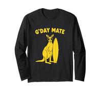 Australia Day Canguro Surfista Australiano Surfing G'Day Mate Manga Larga